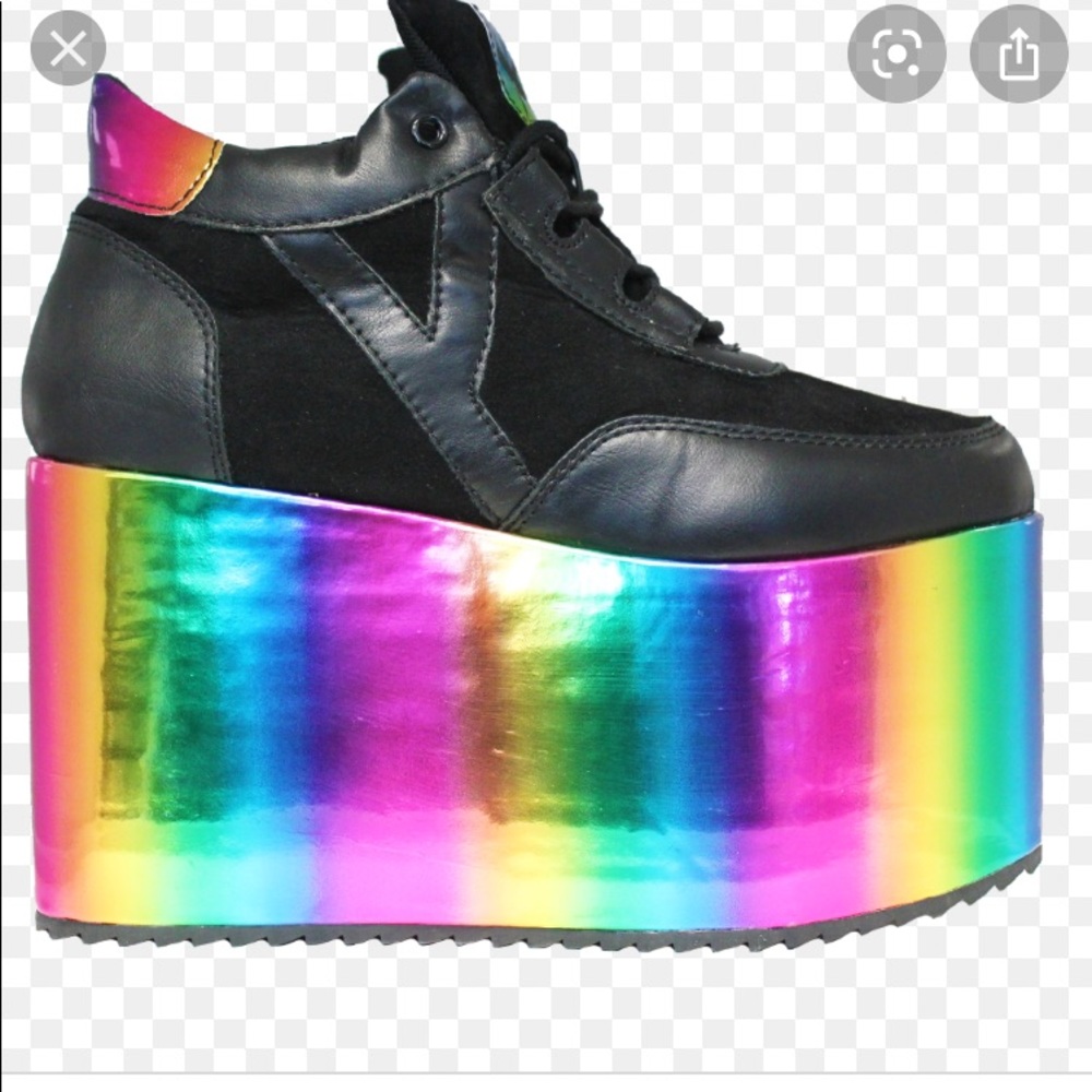 YRU sz 6.5 Cos/Animae Rainbow platform Cuomo shoes